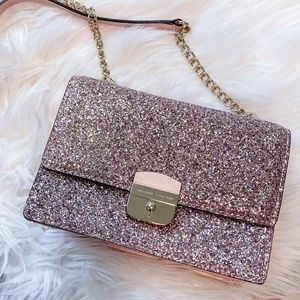 Kate Spade Glitter Rosegold Crossbody Bag